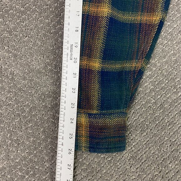 Orvis Shirt Jacket Shacket Men's Large Fits like Medium Green Blue Yellow Plaid - Picture 12 of 12
